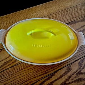 Le Creuset oval casserole dish in Dijon